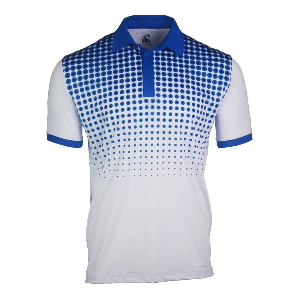 Scorpion 21 Falling Blue & White Golf Polo
